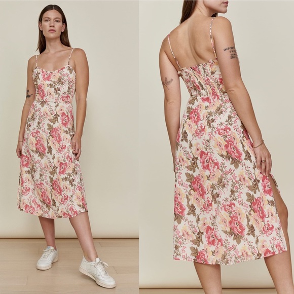 Reformation Dresses & Skirts - Reformation Cassandra A-Line Midi Dress Floral Wedding 6